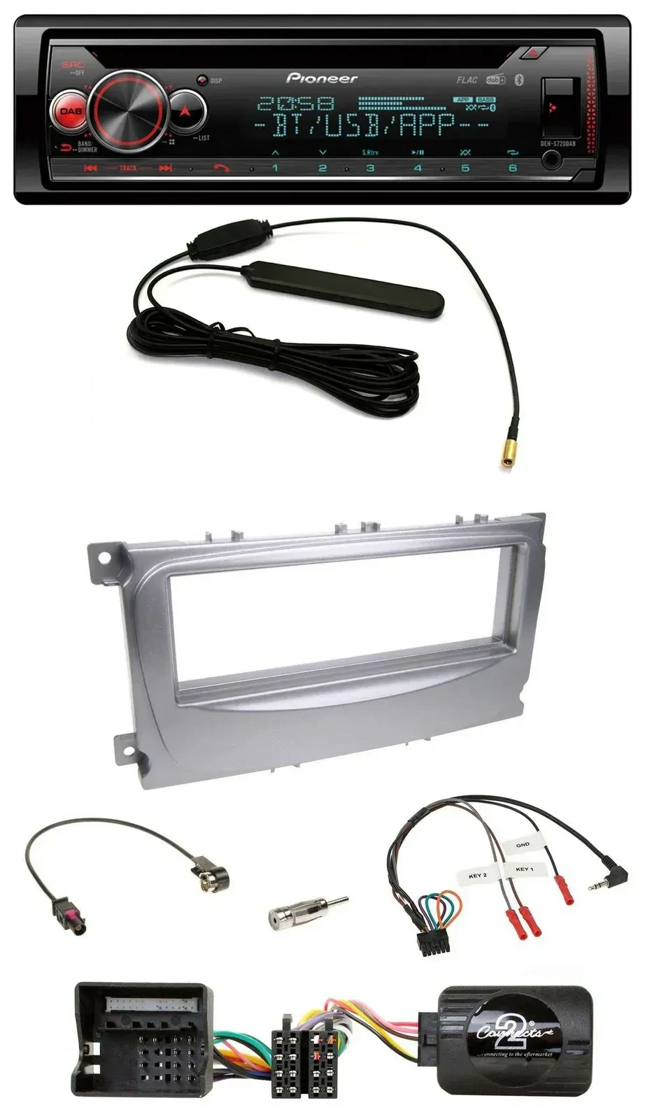 Автомагнитола Pioneer USB DAB Bluetooth CD для Ford Galaxy, C‑Max, Focus (с 2007)