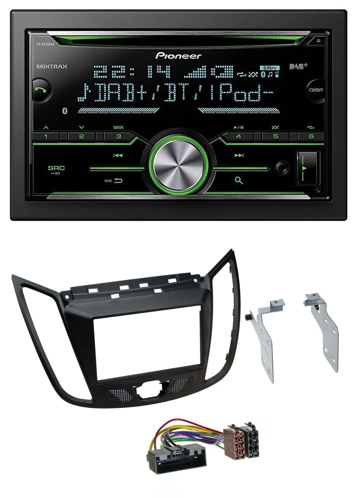 Pioneer Bluetooth MP3 DAB 2DIN USB CD Autoradio für Ford Kuga (DM2, ab 2013)