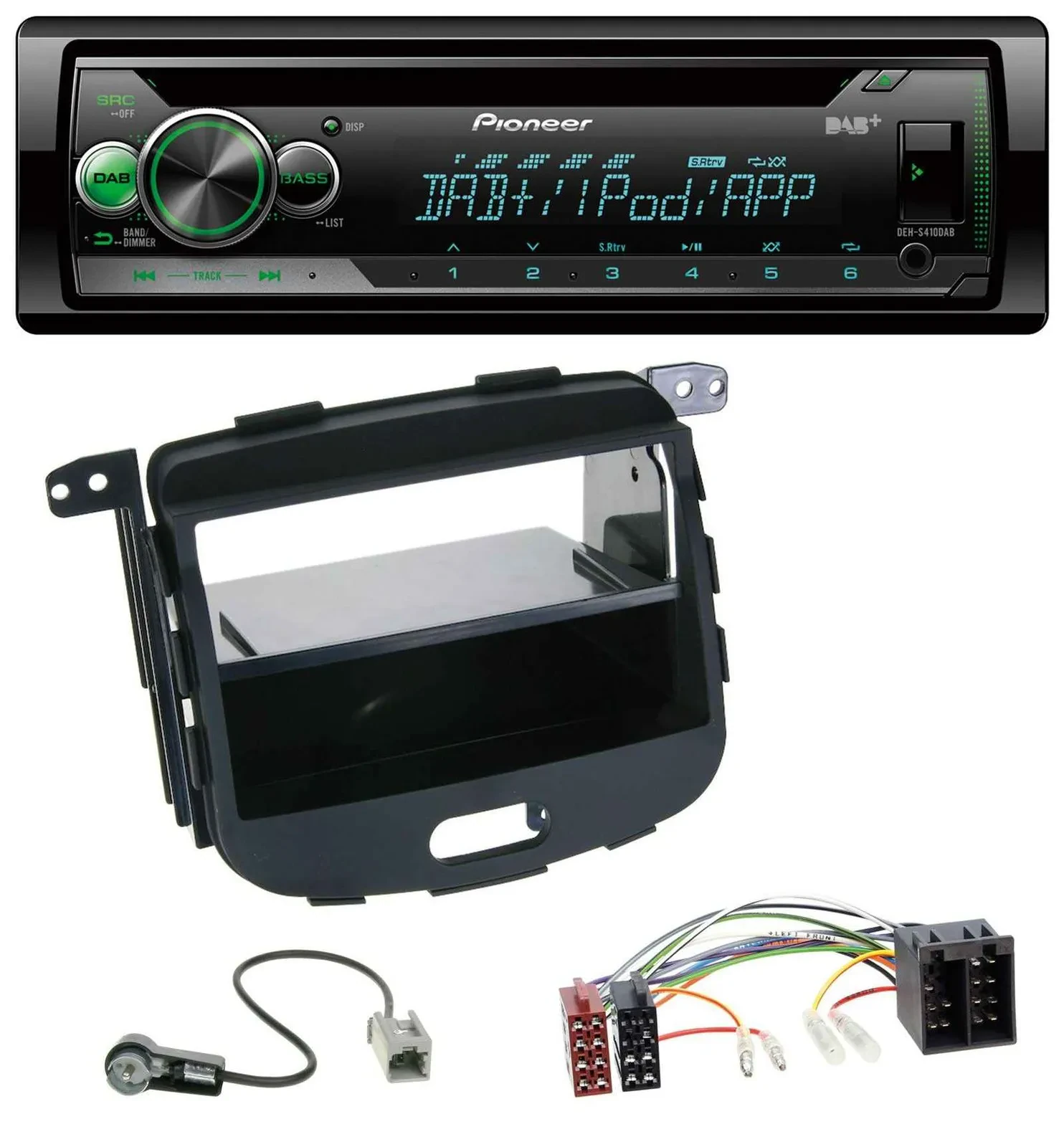 Pioneer USB MP3 DAB AUX CD Autoradio für Hyundai i10 2008-2013 Rubber Touch