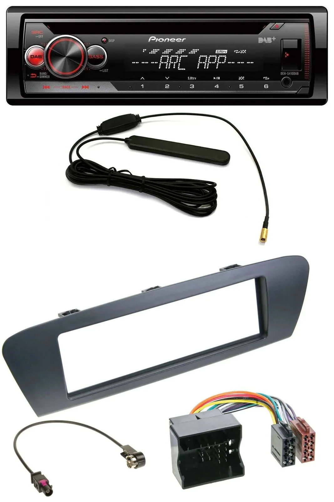 Pioneer CD USB AUX DAB MP3 Autoradio für Renault Scenic (ab 12) - grau