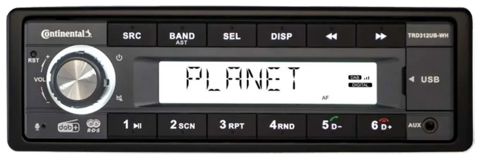 Автомагнитола Continental TRD312UB-WH DAB, Bluetooth, USB, AUX, MP3 белая