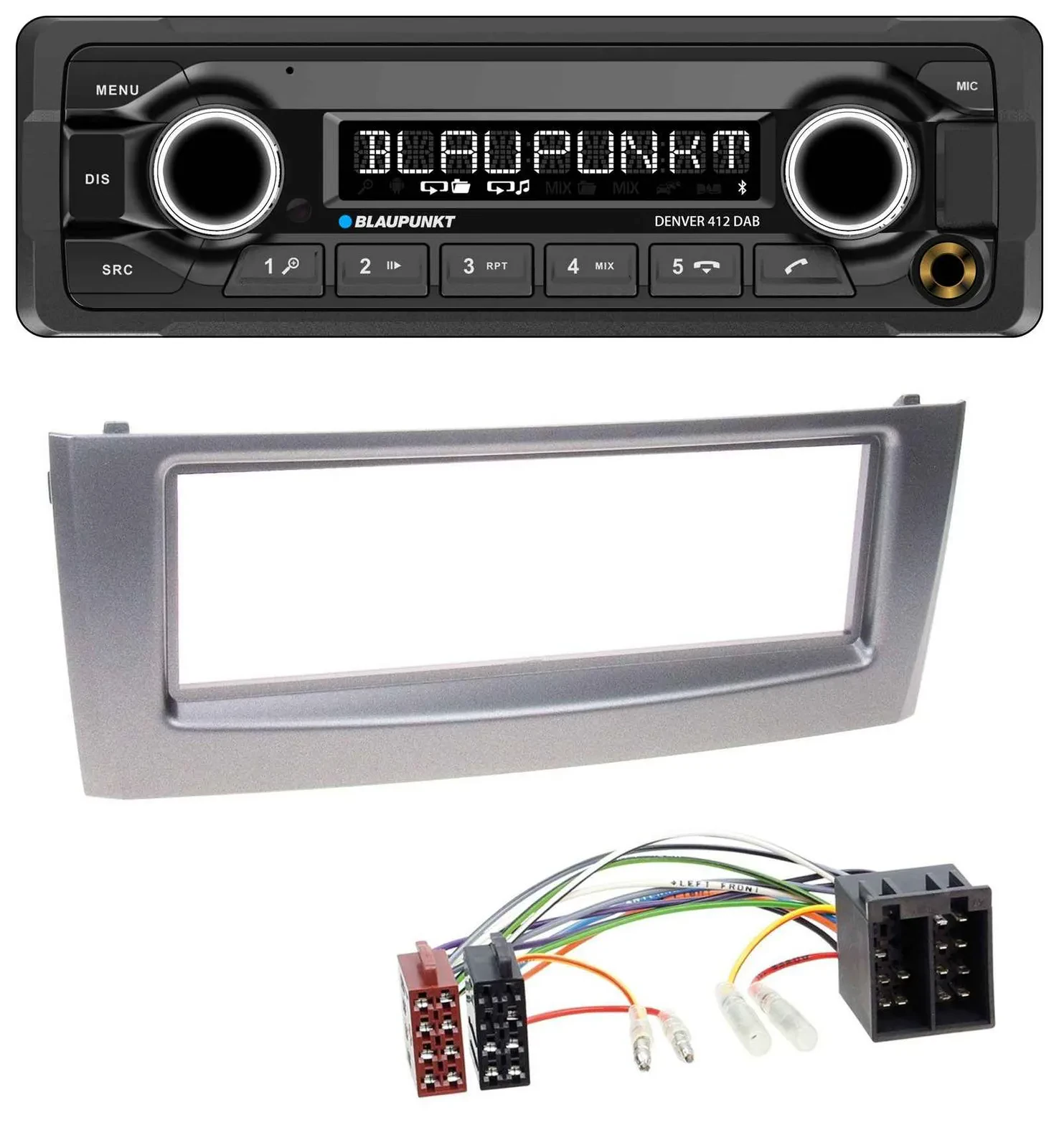Blaupunkt Bluetooth DAB MP3 USB Autoradio für Fiat Punto Grande Punto ab 05 grau