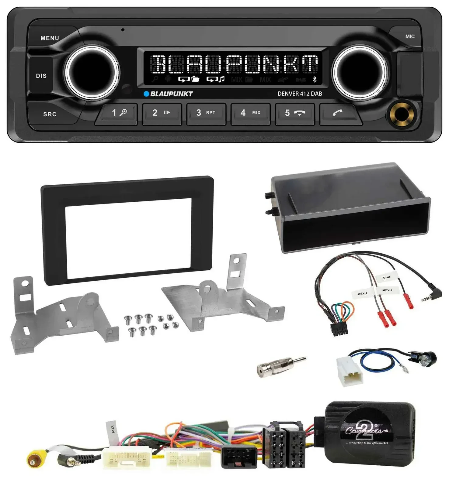 Blaupunkt Bluetooth DAB Lenkrad USB Autoradio für Toyota Aygo AB7 ab 2022 schwar
