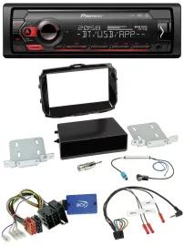 Автомагнитола Pioneer USB DAB Bluetooth для Alfa Romeo Giulietta (2013–2021) ISO с поддержкой кнопок на руле