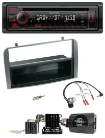 Автомагнитола для Alfa Romeo 147/GT (2007–2010) Kenwood CD/USB/Bluetooth/DAB, поддержка управления с руля, антрацит A