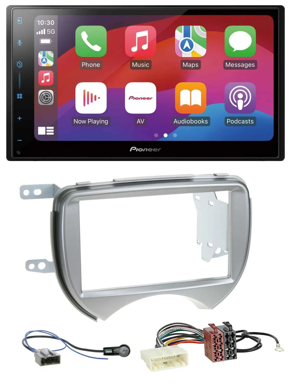 Pioneer DAB USB MP3 Bluetooth 2DIN Autoradio für Nissan Micra 2010-2013 silber