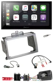 Pioneer Lenkrad Bluetooth DAB 2DIN USB Autoradio für Hyundai i20 2009-2012 silbe