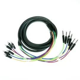 Audio Multicore-Kabel 5m 6-fach 6x 6,3mm Mono 6x Cinch male PVC AL-Folie