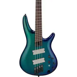 Ibanez SRMS720 Multi-Scale 4-String Electric Bass, Panga Panga, Blue Chameleon