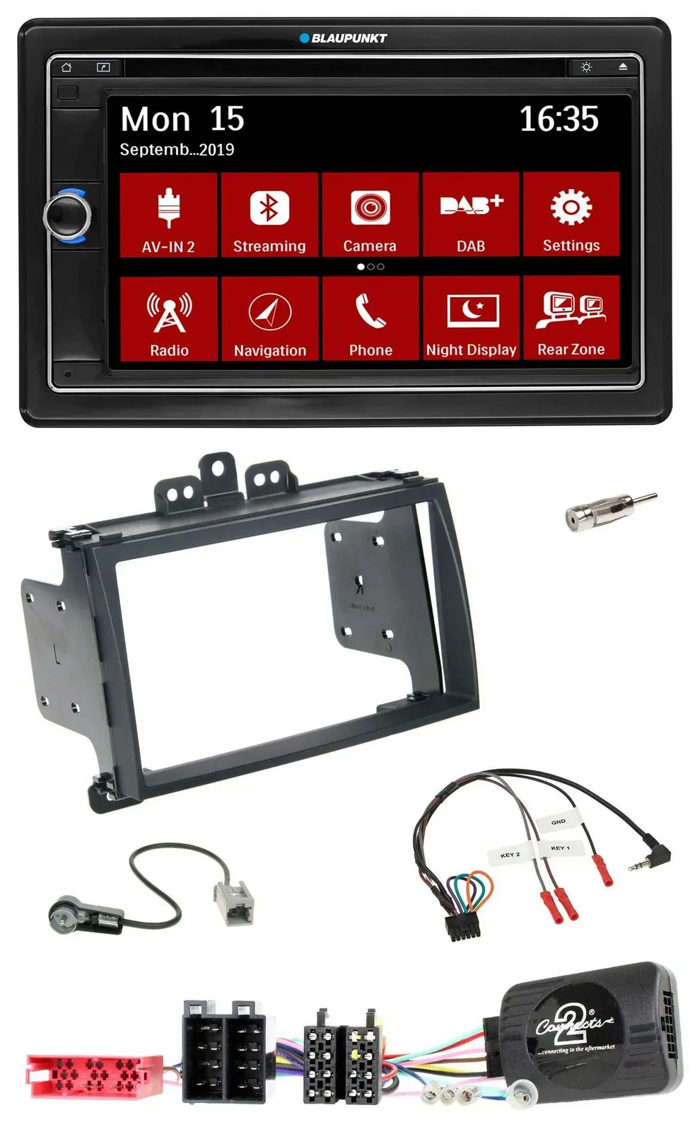 Blaupunkt Bluetooth DAB 2DIN USB DVD Lenkrad Autoradio für Hyundai i20 09-12 sch