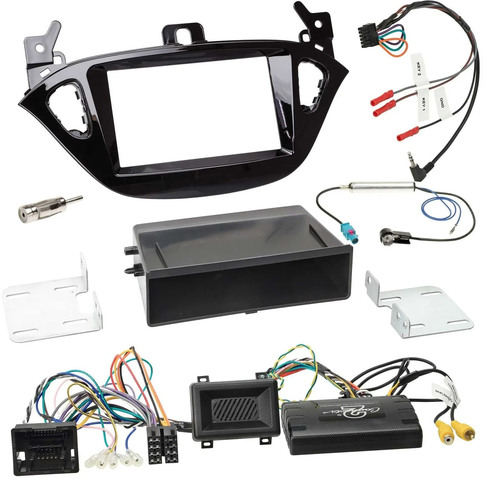 Radioset Lenkradadapter DIN Autoradio für Opel Adam Corsa E ab 2013 PDC