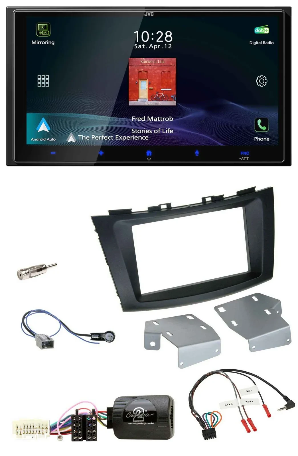 JVC USB Bluetooth 2DIN DAB Lenkrad Autoradio für Suzuki Swift ab 2011