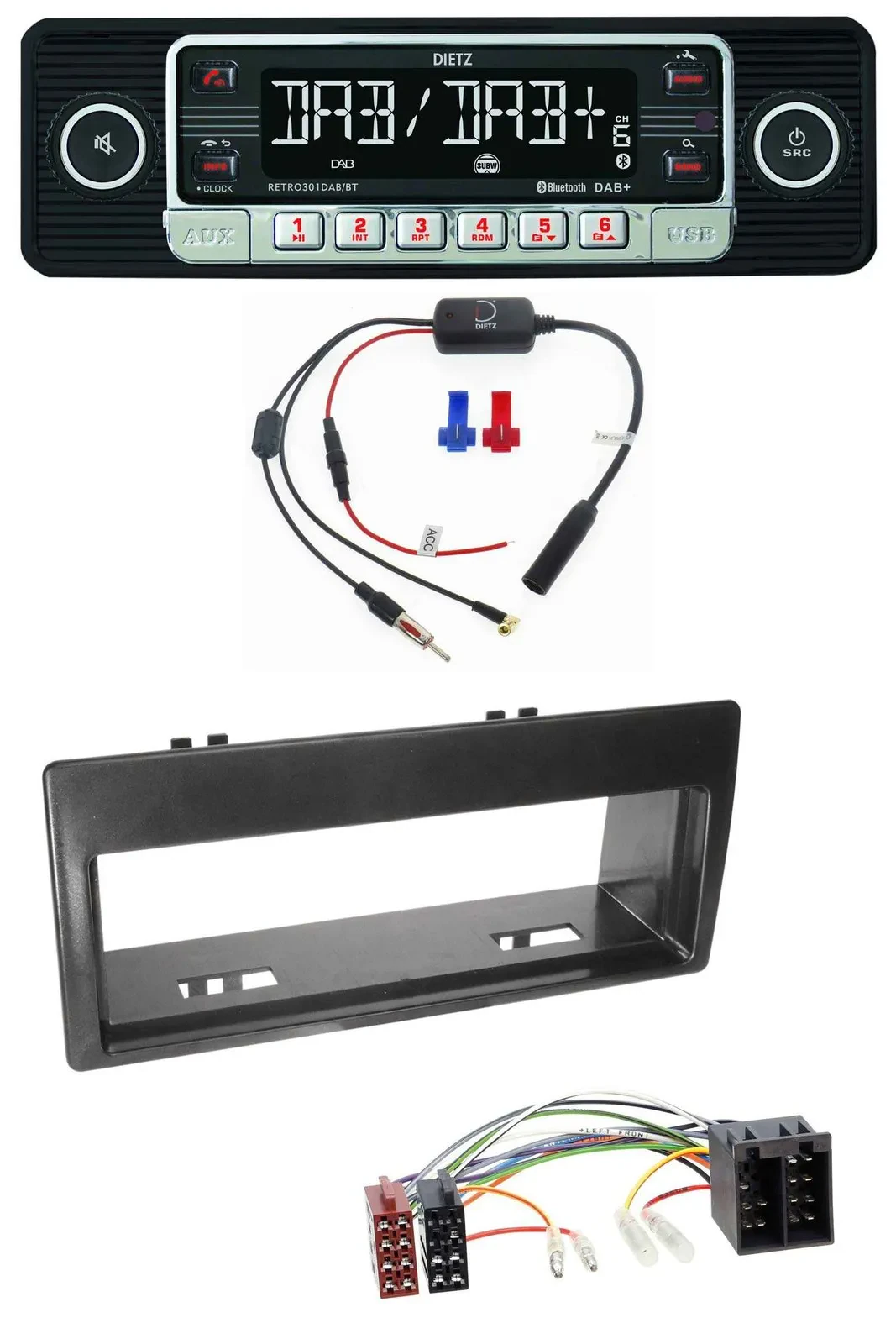 Автомагнитола Dietz MP3, DAB, Bluetooth, USB для Citroen Xantia (1999–2003)