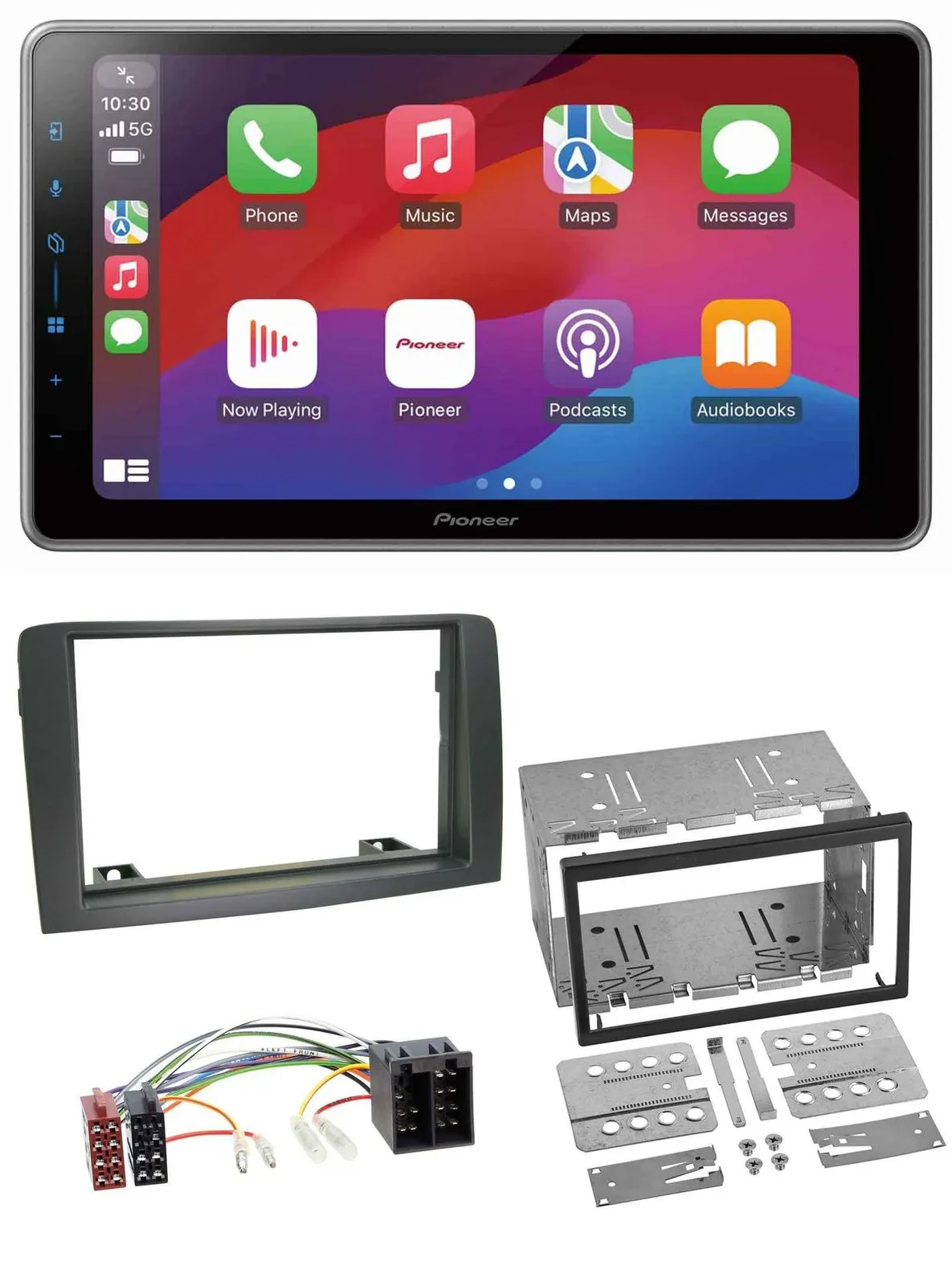 Pioneer MP3 USB DAB Bluetooth 2DIN Autoradio für Fiat Idea (ab 05) - grau