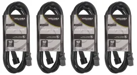 (4) American DJ ECCOM-10 Foot IEC Male to Female Power Link Cables