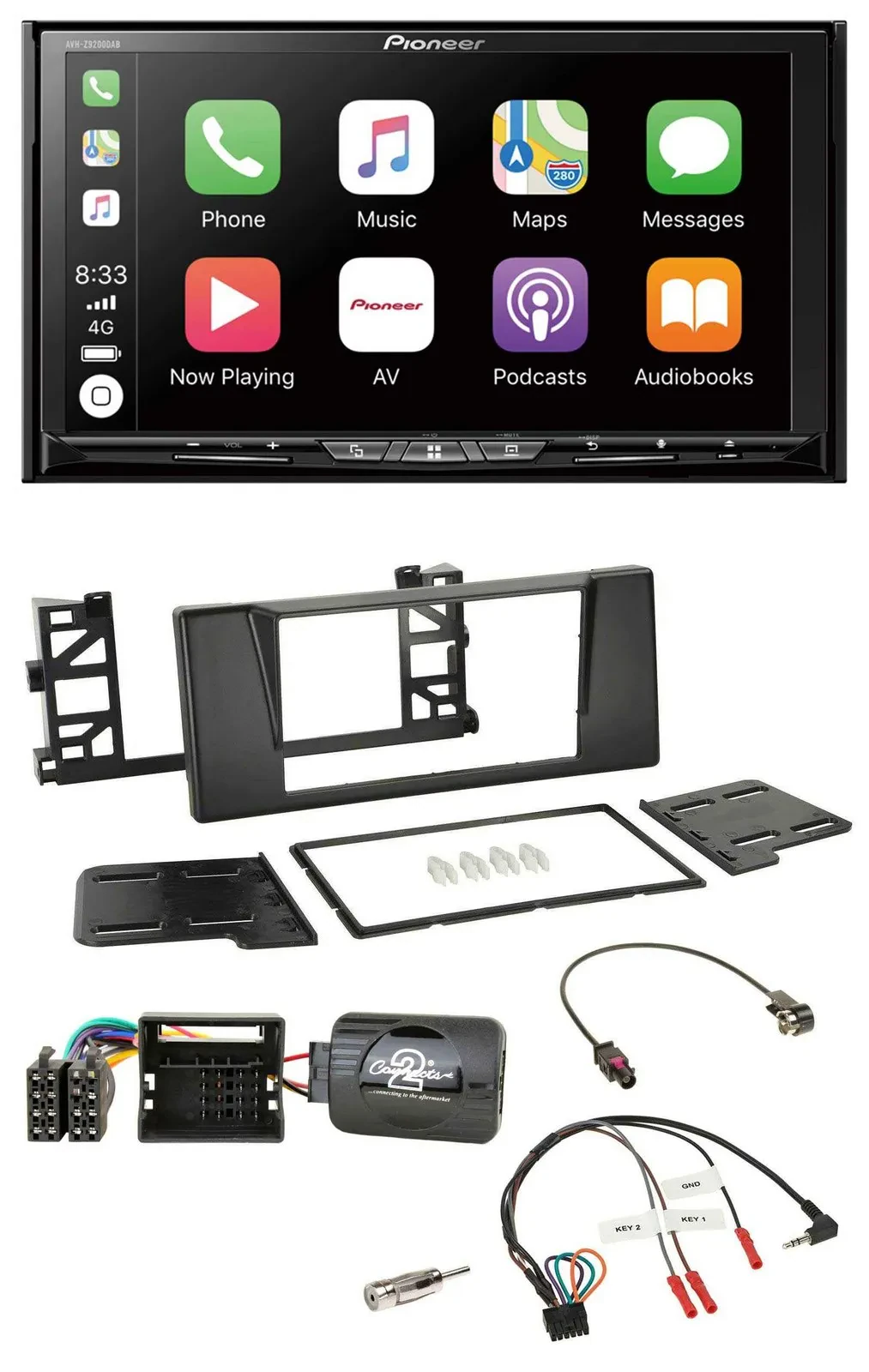 Pioneer 2DIN Lenkrad USB DAB DVD Bluetooth Autoradio für BMW 5er E39 01-03 Quadl