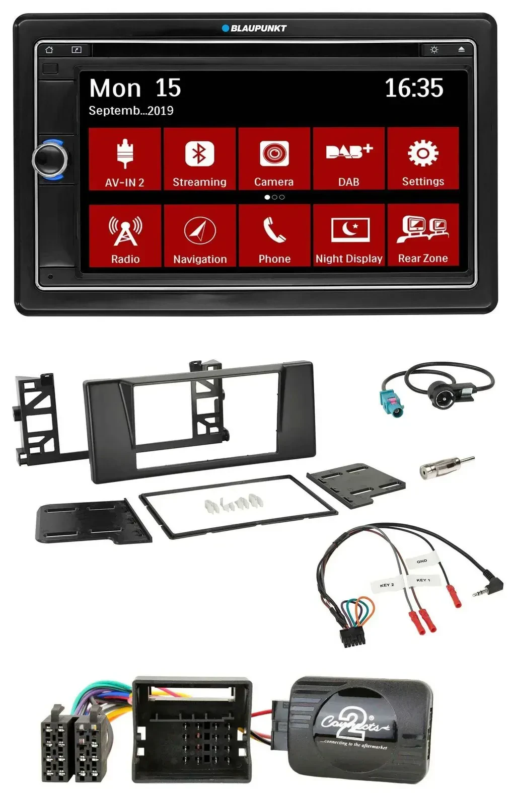 Blaupunkt 2DIN USB DAB Lenkrad Bluetooth TMC Navigation für BMW 5er E39 01-04 Ak