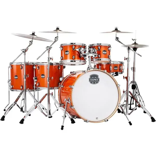 Mapex Mars Maple Studioease 6-Piece Shell Pack With 22" Bass Drum Glossy Amber