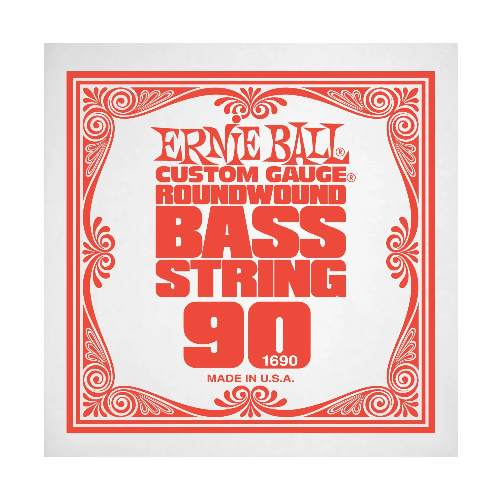 Струна для бас-гитары Ernie Ball P01690, сталь никелированная, круглая оплетка, калибр 90