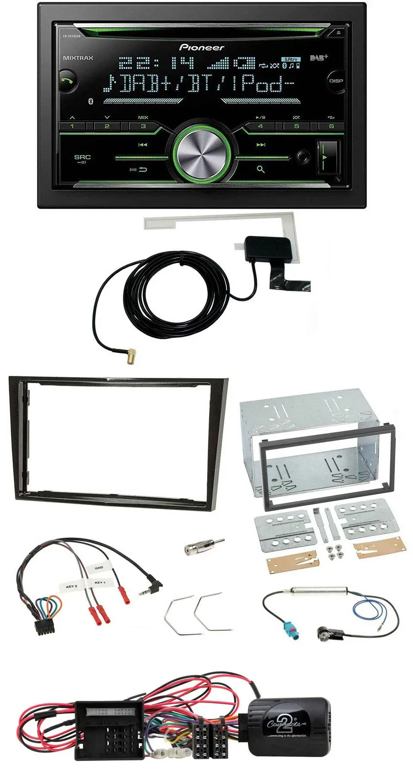 Pioneer CD USB Lenkrad Bluetooth 2DIN DAB Autoradio für Opel Corsa D Klavierlack