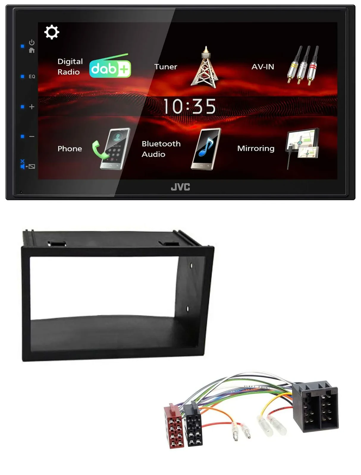 Автомагнитола для VW JVC 2-DIN USB, Bluetooth, MP3, DAB (ISO)