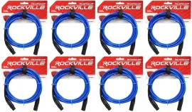 Микрофонный кабель Rockville RCXFM10P-BL Blue 3 м (8 штук)