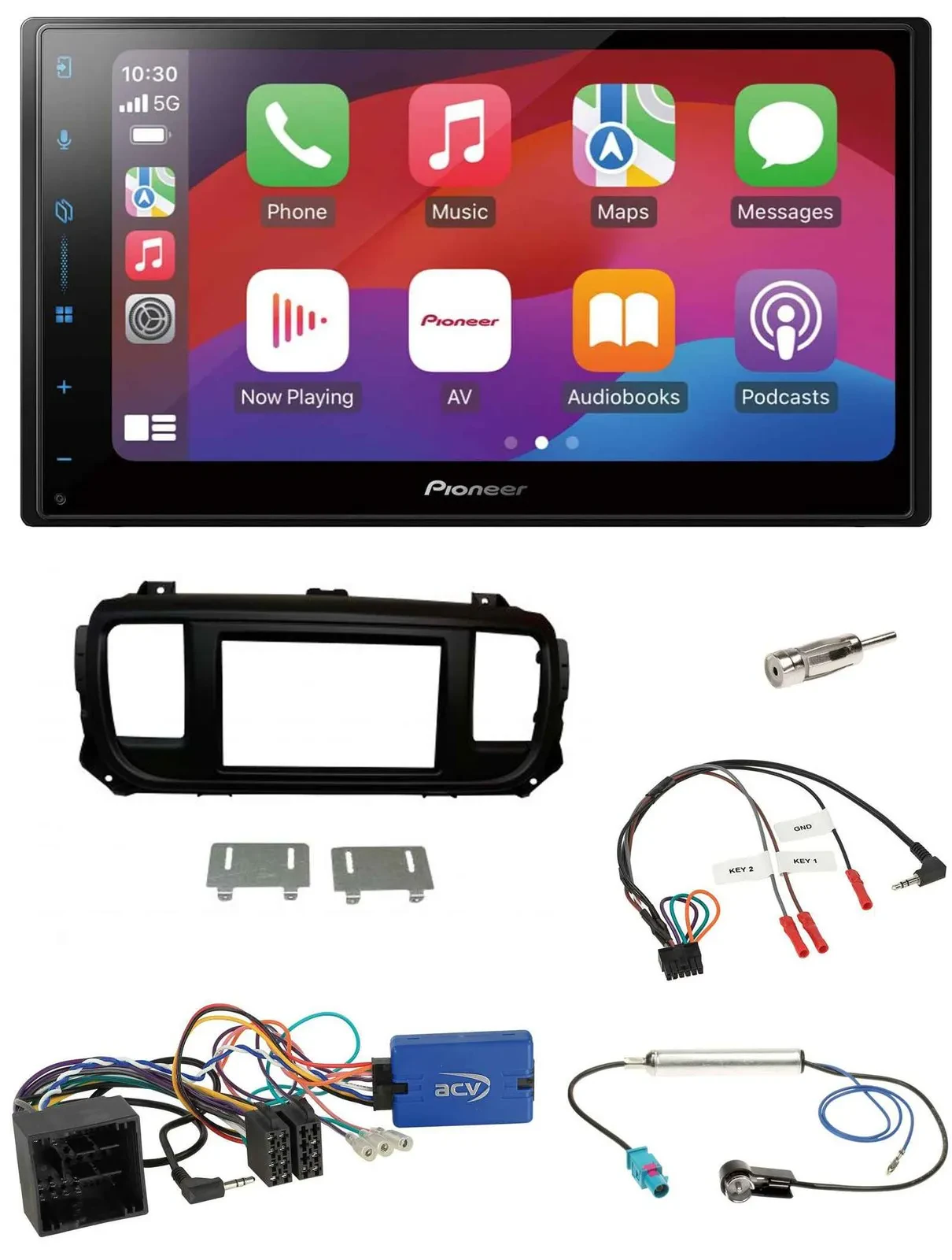 Автомагнитола Pioneer 2-DIN DAB, USB, Bluetooth для Citroen SpaceTourer/Jumpy с поддержкой управления на руле