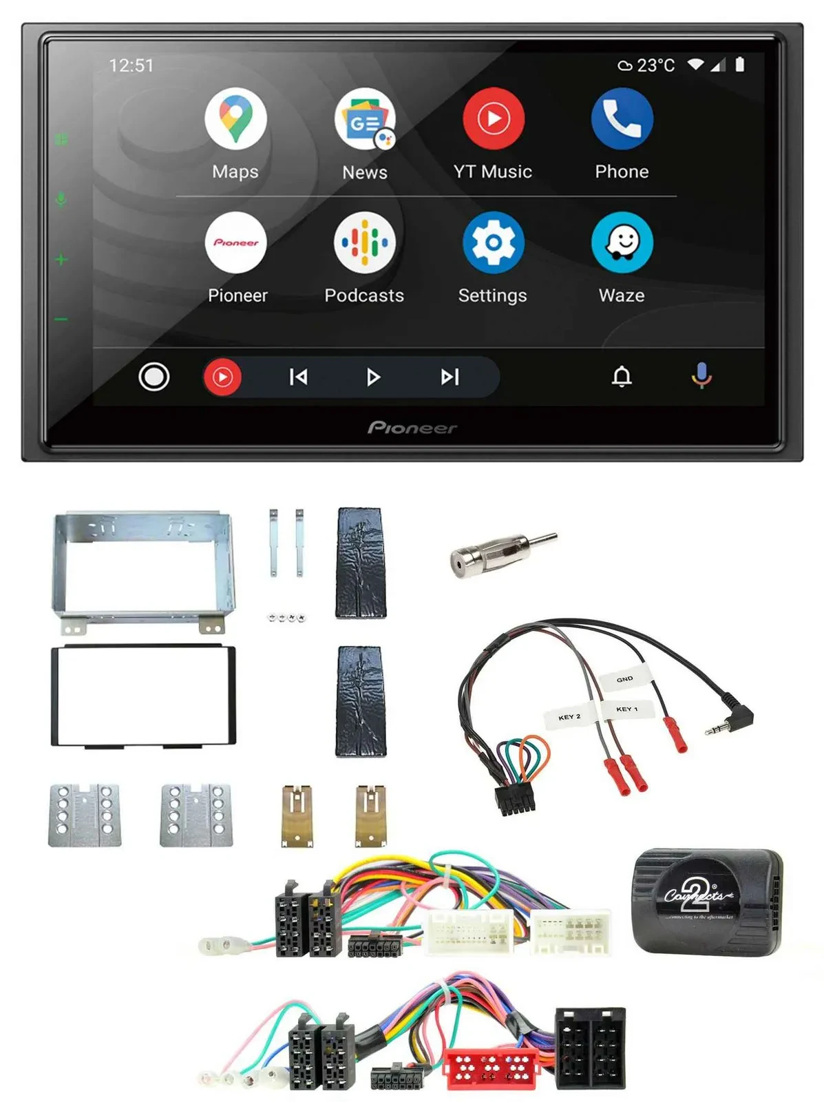 Автомагнитола Pioneer 2-DIN DAB, Bluetooth, USB для KIA Carnival II VQ (2006–2011)