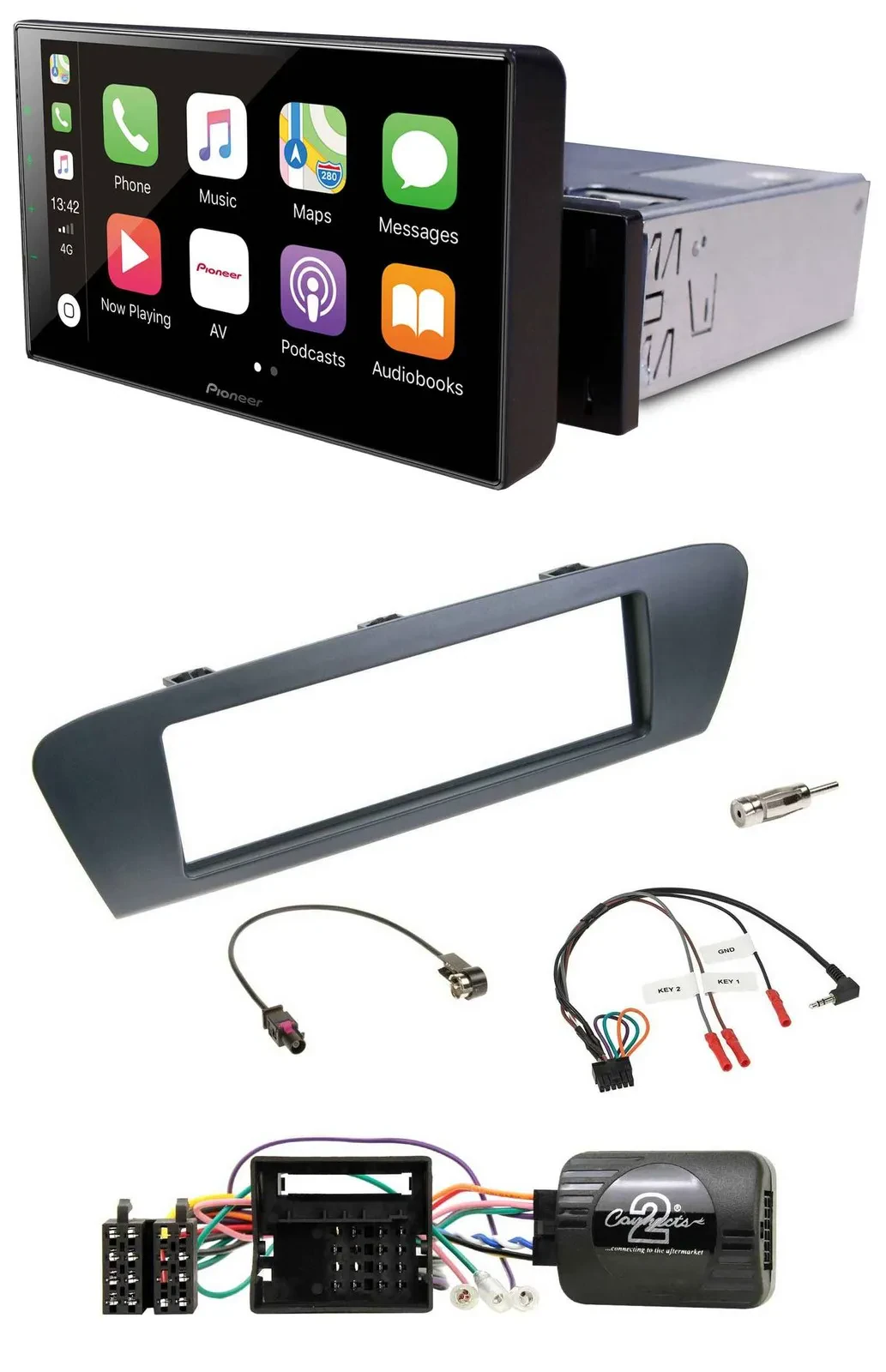 Pioneer Bluetooth Lenkrad DAB USB Autoradio für Renault Grand Scenic Scenic ab 2