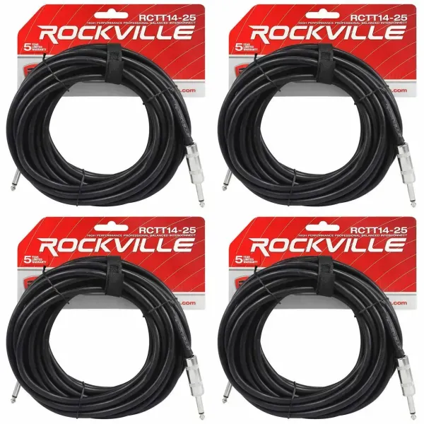 Спикерный кабель Rockville RCTT1425 Black 7.6 м (4 штуки)