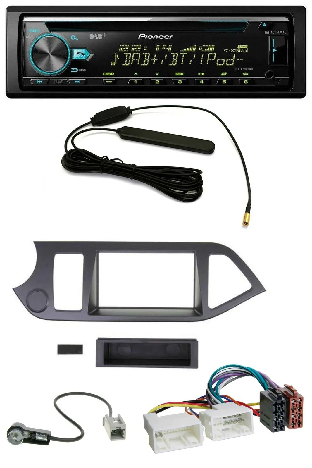 Автомагнитола Pioneer CD/MP3/AUX/DAB/USB для Kia Picanto (с 2011), без Start-Stop