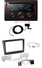 Автомагнитола Pioneer 2-DIN MP3 DAB USB CD Bluetooth для Fiat Doblo (с 2015), черный глянец