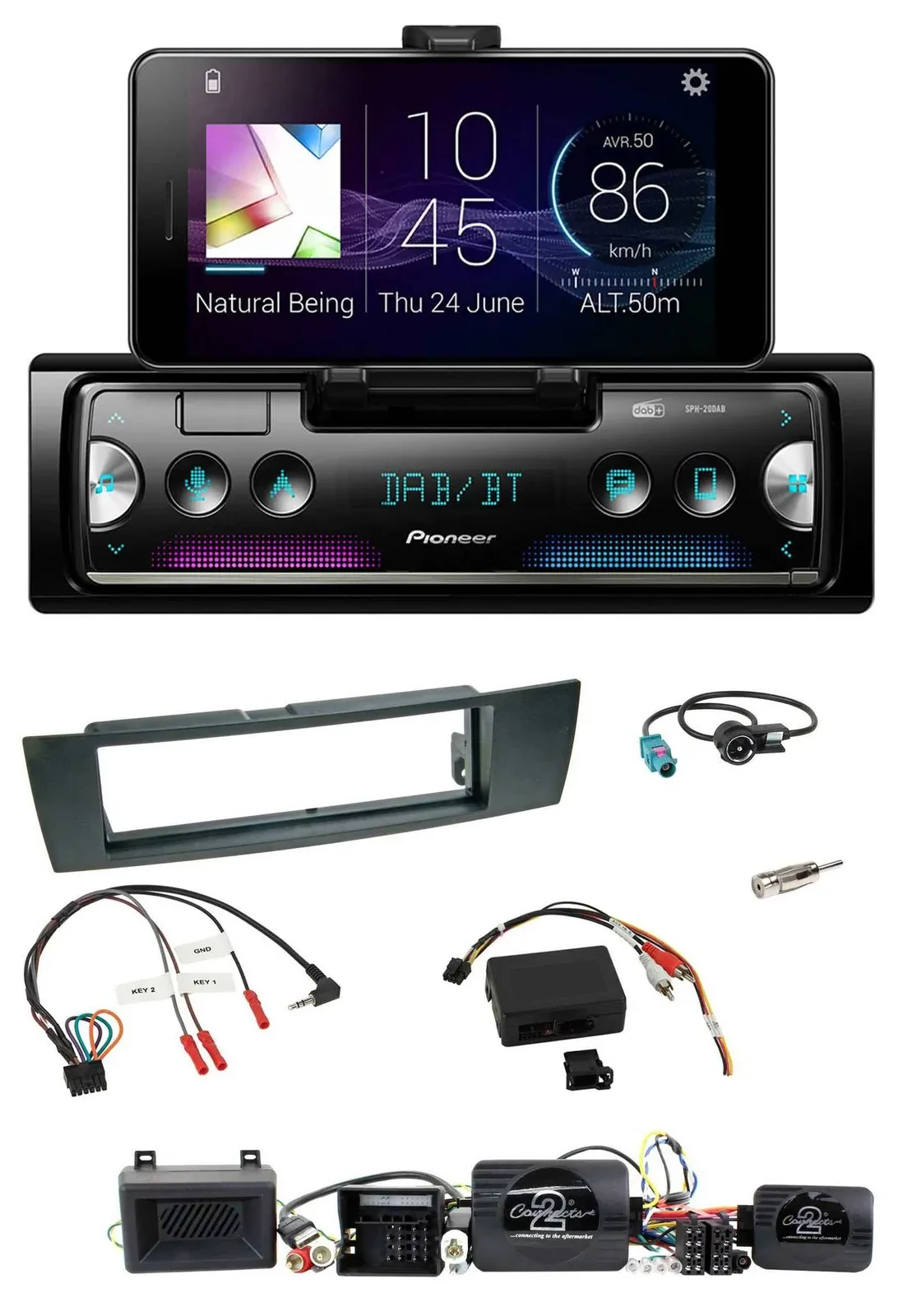 Автомагнитола Pioneer для BMW 1 Series E87 (2004–2013), Bluetooth, DAB, USB, поддержка управления с руля, совместима с активным PDC