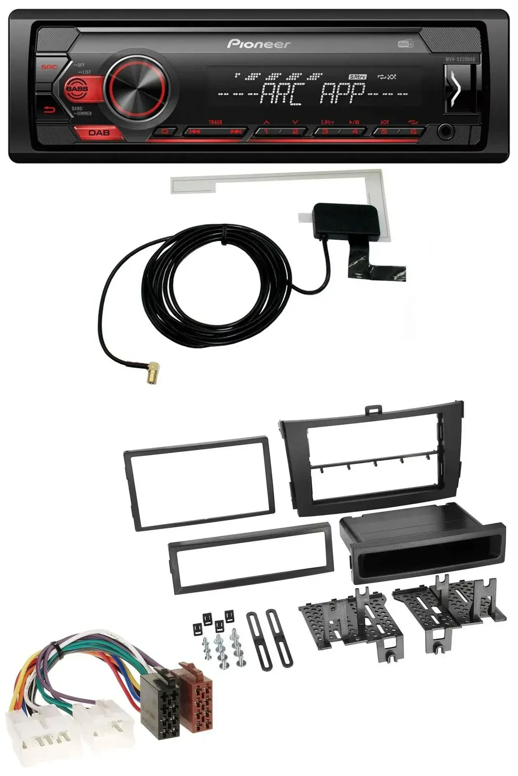 Автомагнитола для Toyota Corolla (с 2009) Pioneer 1-DIN USB DAB MP3 AUX черная