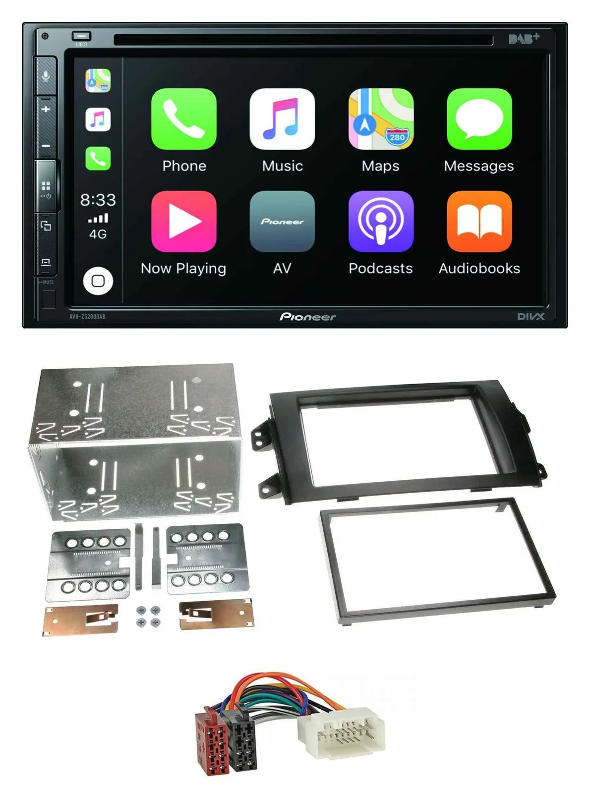 Автомагнитола Pioneer 2DIN, DVD, DAB, Bluetooth, USB для Fiat Sedici и Suzuki SX4