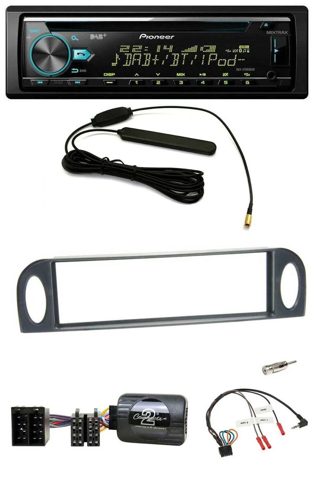 Автомагнитола для Citroen C5 (2001–2005) Pioneer CD/MP3, DAB, USB, поддержка кнопок на руле