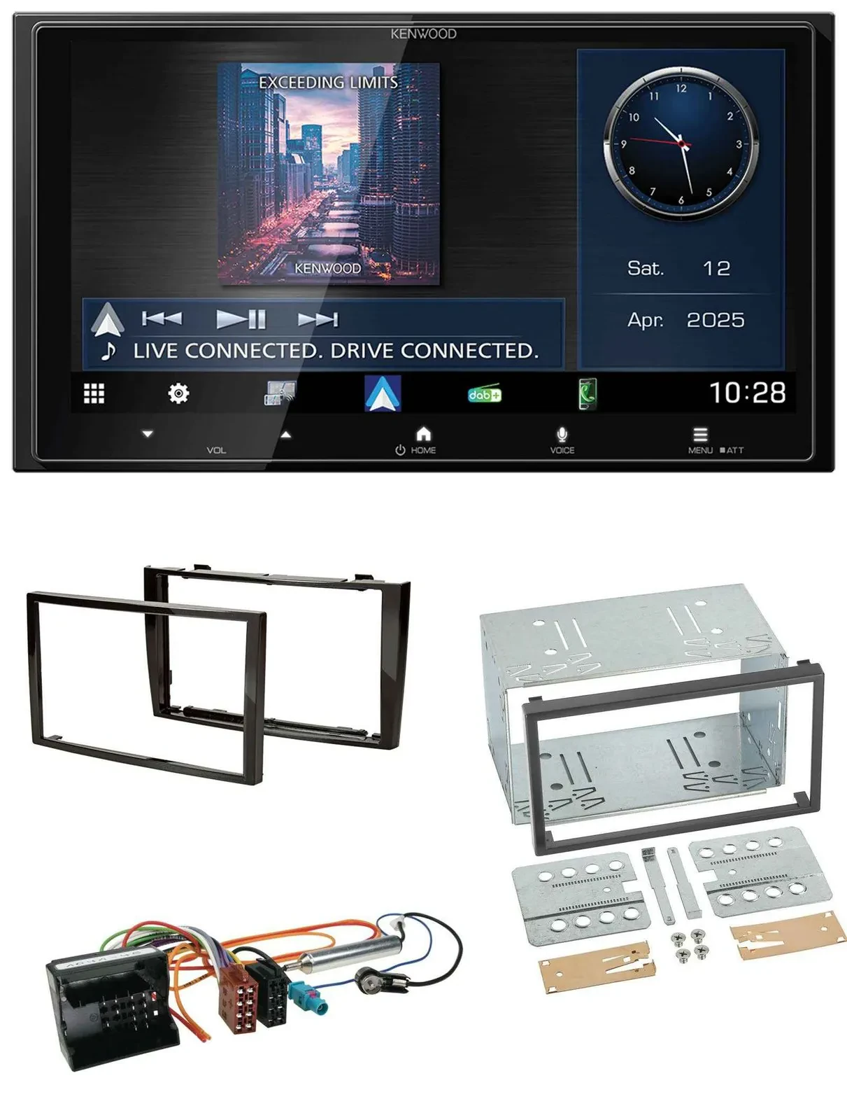 Kenwood Bluetooth 2DIN USB DAB MP3 Autoradio für Peugeot 308 2007-09 schwarz