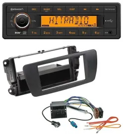 Continental 1DIN DAB MP3 AUX USB Autoradio für Seat Ibiza 6J ab 08 nitschwarz AN