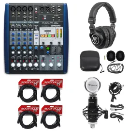PRESONUS StudioLive AR8 8-Ch USB Live Sound/Studio Mixer+Headphones+Mic+Cables