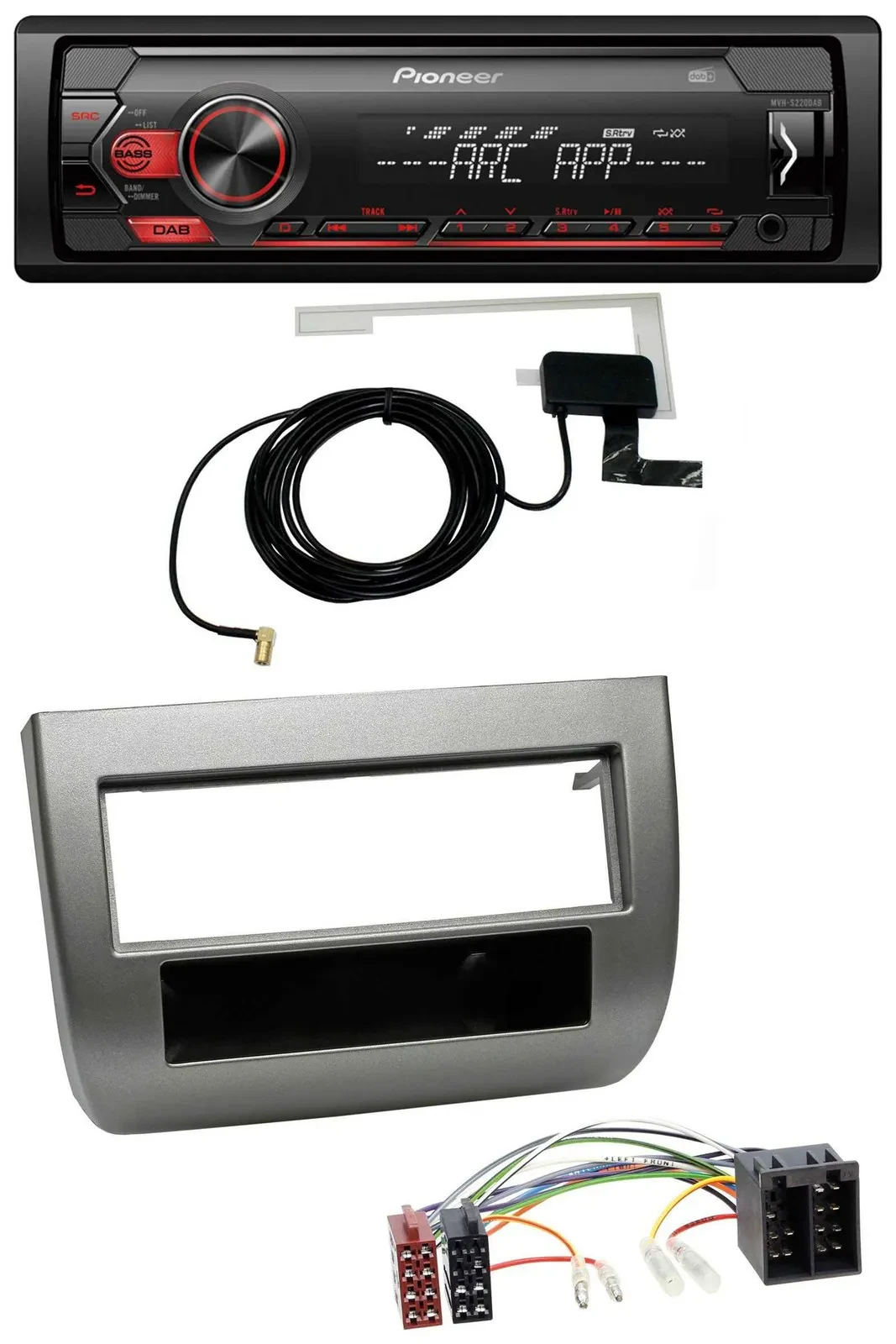 Pioneer 1DIN USB DAB MP3 AUX Autoradio für Lancia Y 843 03-11 dunkelsilbermetall