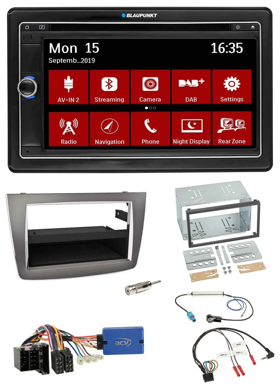 Blaupunkt Lenkrad DAB TMC 2DIN USB Bluetooth Navigation für Alfa Romeo Mito 13-1