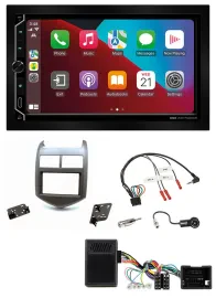 ESX 2DIN DAB USB Lenkrad Bluetooth Autoradio für Chevrolet Aveo ab 11 dunkelgrau