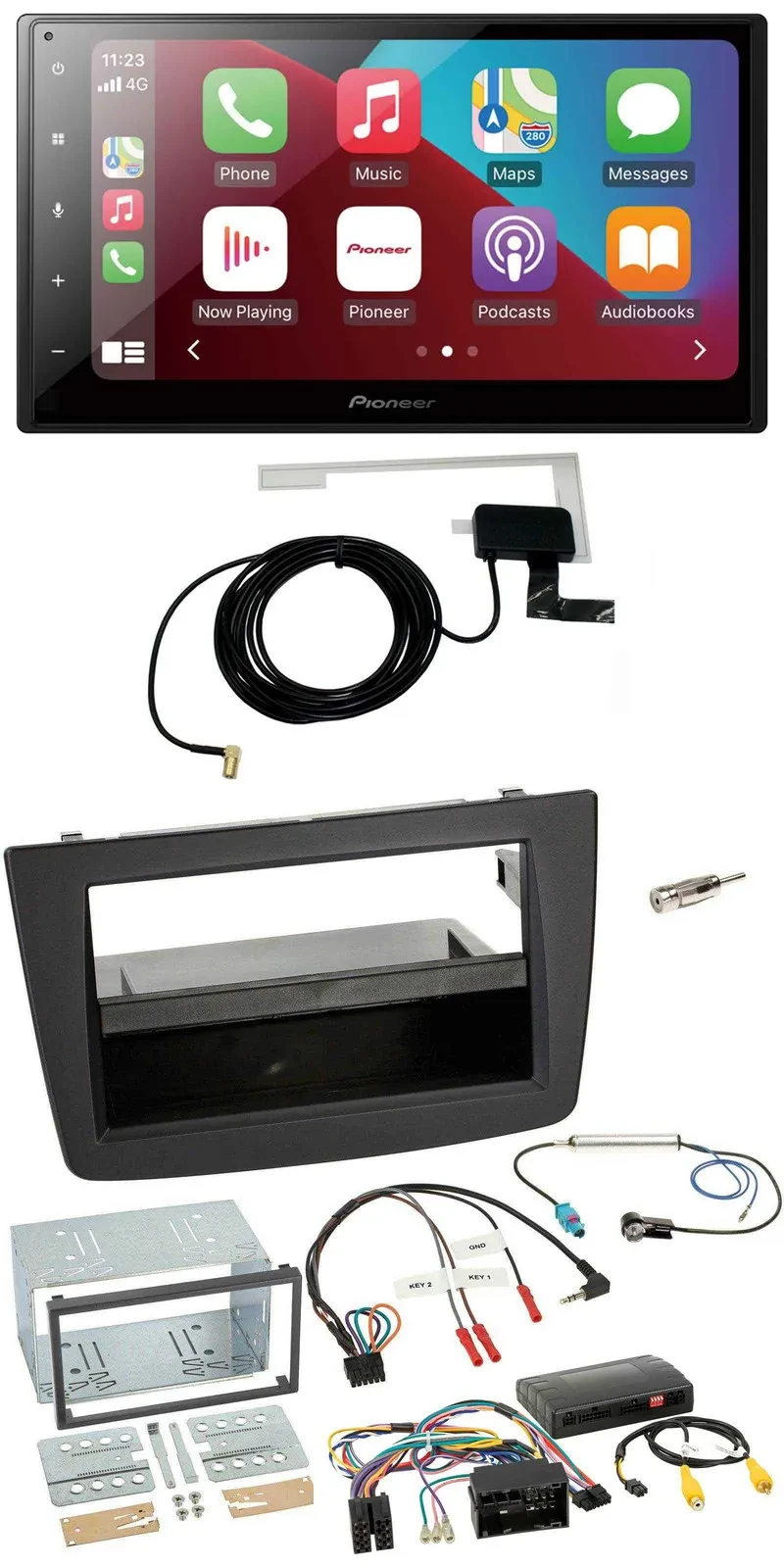 Автомагнитола Pioneer 2DIN USB, Bluetooth, DAB для Alfa Romeo Mito (2014–2018) с поддержкой кнопок на руле