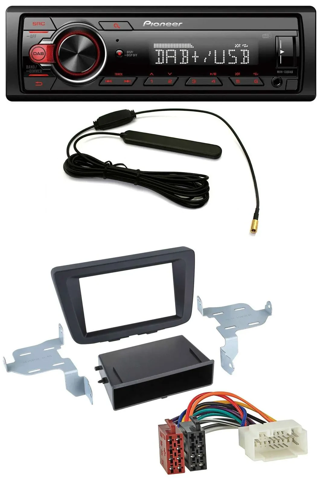 Автомагнитола Pioneer MP3 DAB 1DIN USB AUX для Suzuki Baleno (EW, с 2016)
