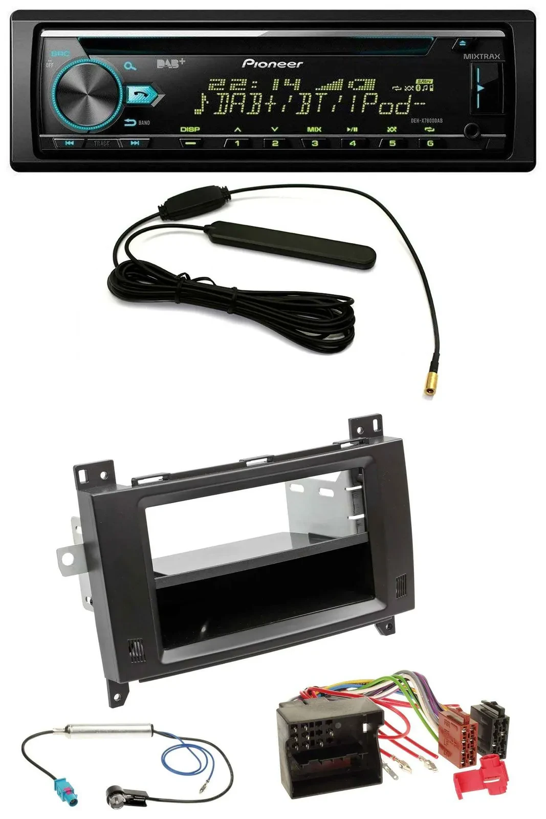 Автомагнитола для Mercedes Viano/Vito 2006–2014 Pioneer CD MP3 AUX DAB USB черная