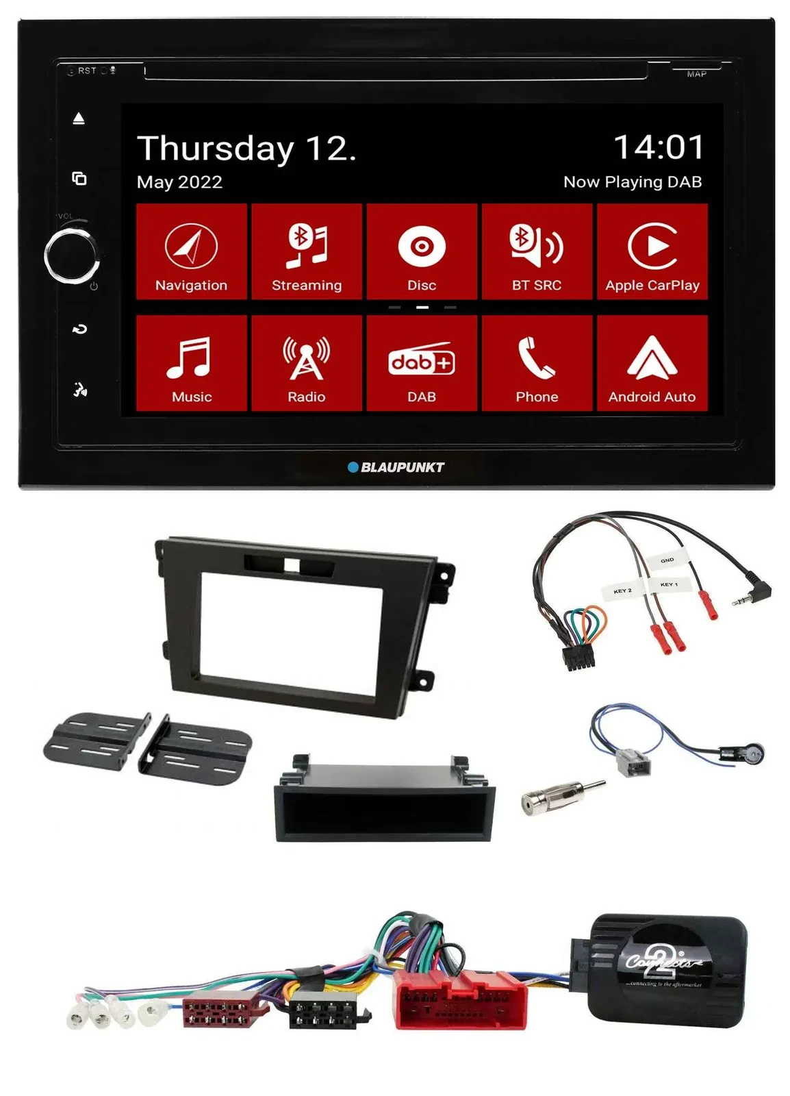 Автомагнитола Blaupunkt 2-DIN, DVD, Bluetooth, DAB, USB для Mazda CX-7 (2008–2010)