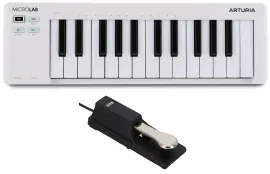 Arturia MICROLAB MK3 White 25-Key MIDI USB Keyboard Controller+Sustain Pedal