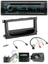 Kenwood Lenkrad Bluetooth DAB USB CD Autoradio für Ford C-Max Focus Can 07-10 Ga