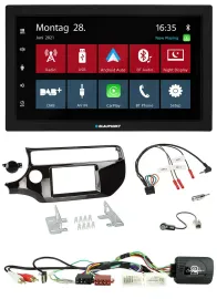 Blaupunkt Lenkrad Bluetooth DAB 2DIN USB Autoradio für Kia Rio UB ab 2015 piano