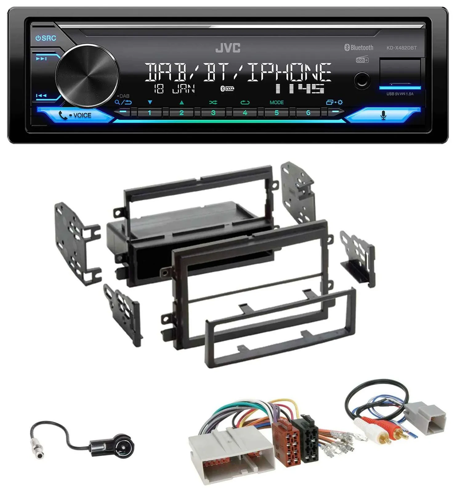 JVC Bluetooth DAB USB MP3 Autoradio für Ford Mustang, F150 (2004-2009)